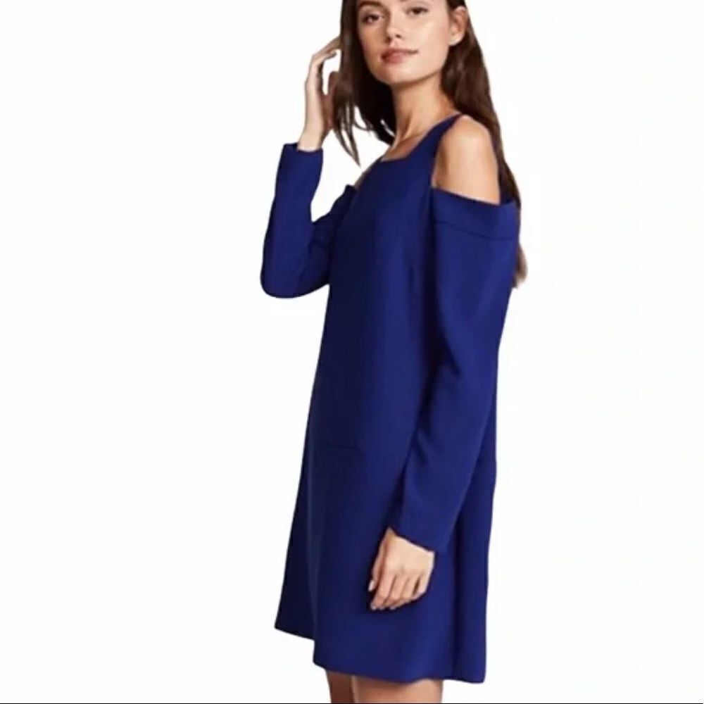 🚨4/$25 Amanda Uprichard Trenton Blue Cold Shoulder Dress Size Medium